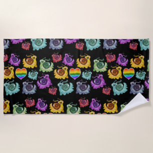 Rainbow Snails  Beach Towel