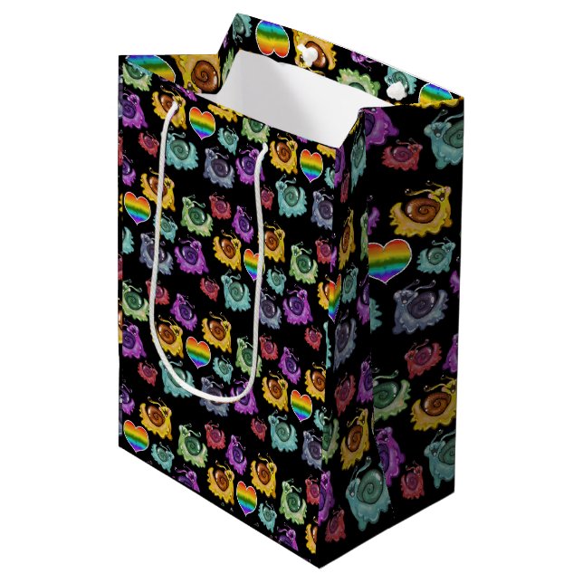 Rainbow Snails Medium Gift Bag (Front Angled)