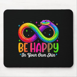 Rainbow Snake Be Happy Autism Awareness Design Mouse Mat