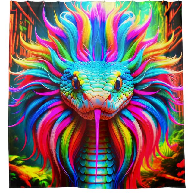 Rainbow Snake Shower Curtain (Front)