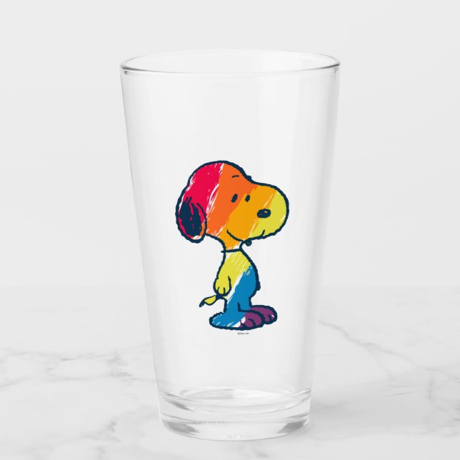 Rainbow Snoopy Glass (Front)