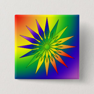 Rainbow Snowflake 41 15 Cm Square Badge
