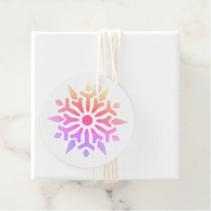 Rainbow Snowflake Favour Tags