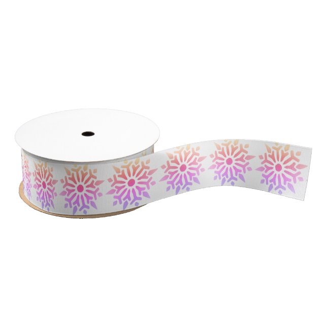 Rainbow Snowflake Grosgrain Ribbon (Spool)