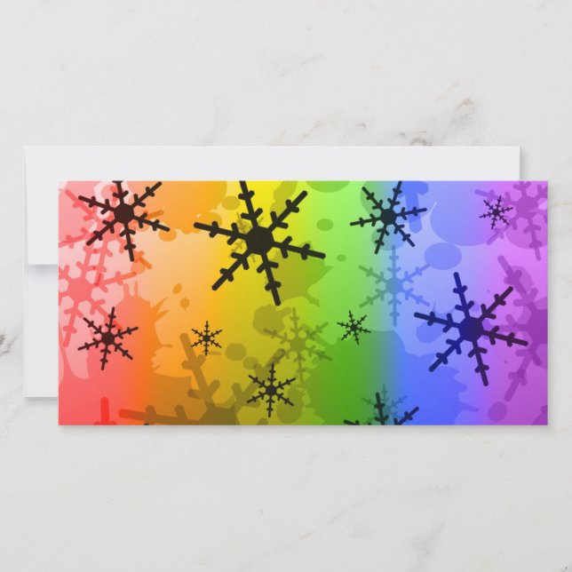 Rainbow Snowflake Holiday Card (Front)