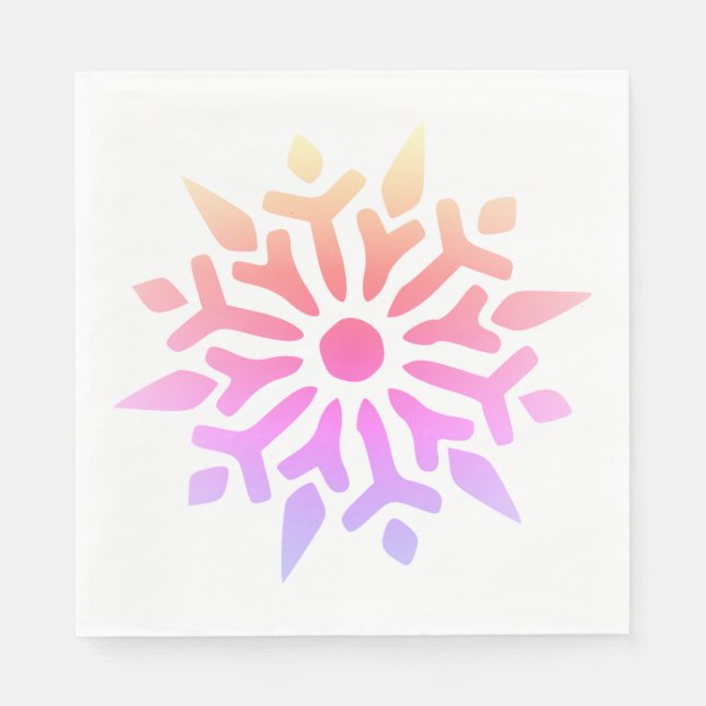 Rainbow Snowflake Napkin (Front)