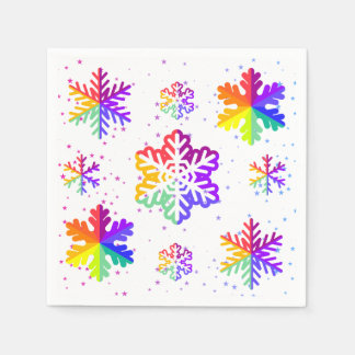 rainbow snowflake pattern napkin