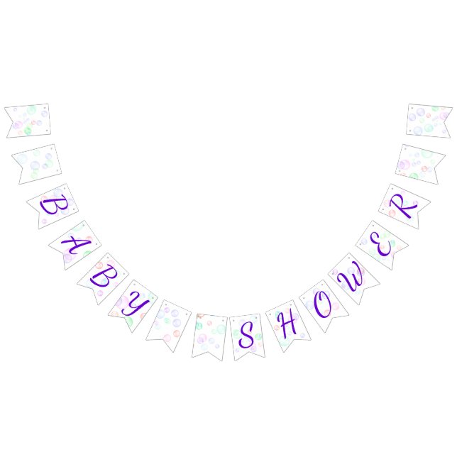 Rainbow Soap Bubbles Baby Shower Bunting (All)