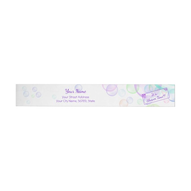Rainbow Soap Bubbles Baby Shower Wrap Around Label (Individual)