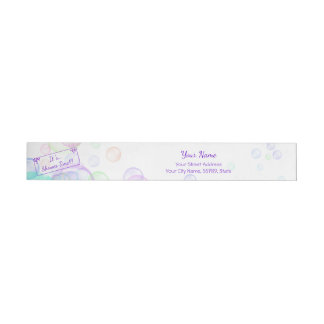 Rainbow Soap Bubbles Baby Shower Wraparound Address Label