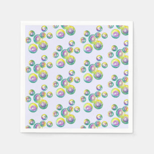 Rainbow Soap Bubbles Bubble Wand Summertime Fun Napkin