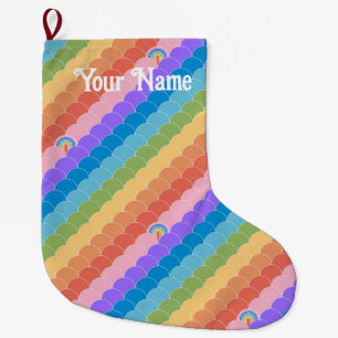 Rainbow Solitaire Clamshell  Large Christmas Stocking