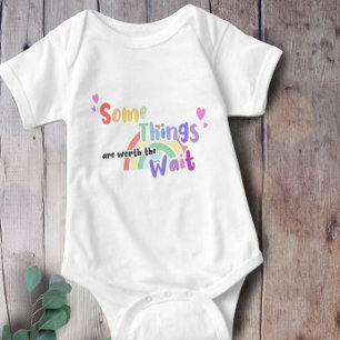 Rainbow Some things are worth the wait Baby Bodysuit