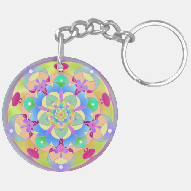 Rainbow Song Mandala Key Ring (Back Left)