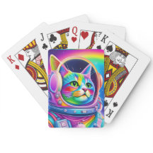 Rainbow Space Cat - Playing Cards 