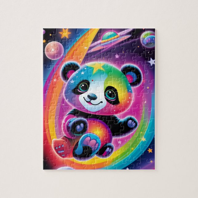 Rainbow Space Panda Puzzle (Vertical)