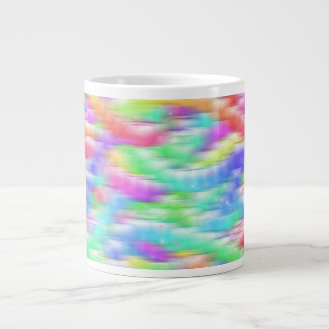Rainbow sparkle bubbles large coffee mug (Front)