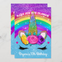 Rainbow Sparkle Glittery Unicorn Horn Face Party