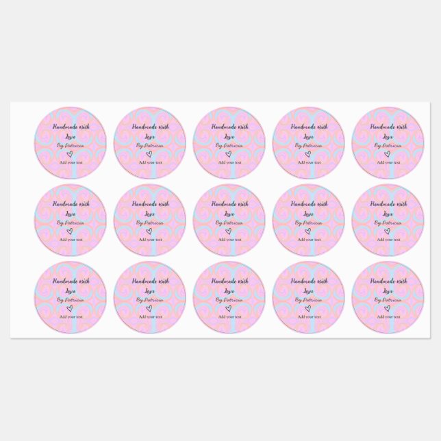 Rainbow sparkle handmade with love add name text (Sheet)