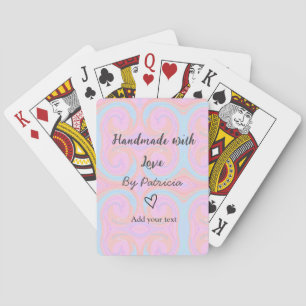 Rainbow sparkle handmade with love add name text playing cards