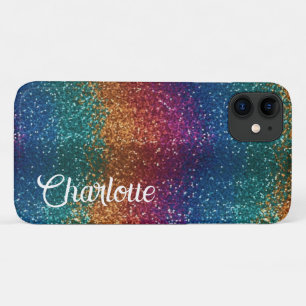 Rainbow Sparkle Metallic Elegant Personalised iPhone 11 Case