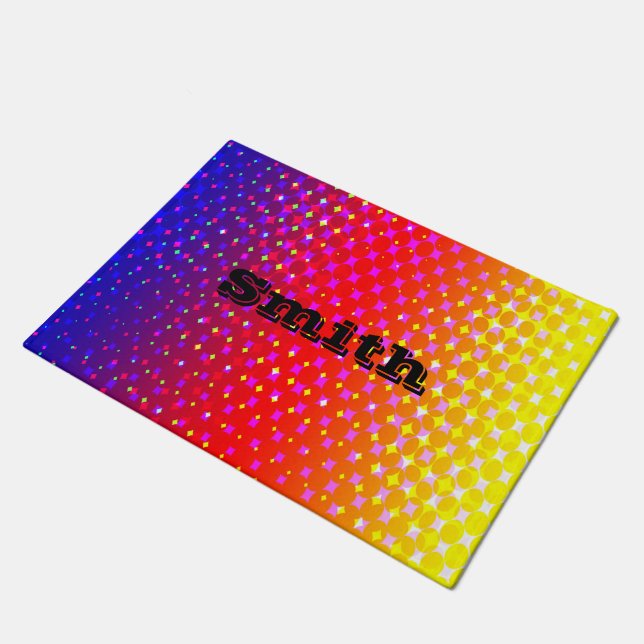 Rainbow Sparkle Pattern Doormat (Angled)