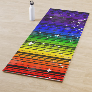 Rainbow Sparkle Pride Colourful Yoga Workout Mat