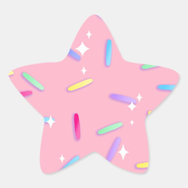 Rainbow Sparkle Star Sprinkles Stickers (Front)