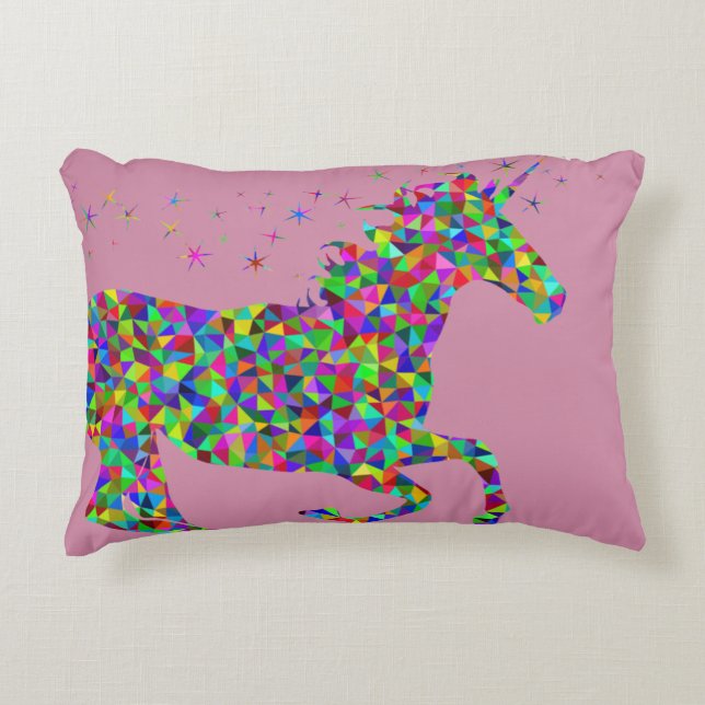 Rainbow Sparkle Unicorn Pillow (Front)