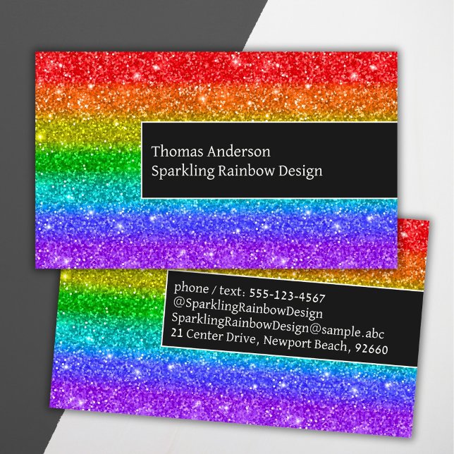 Rainbow sparkles are like fireworks business card (Creator Uploaded)