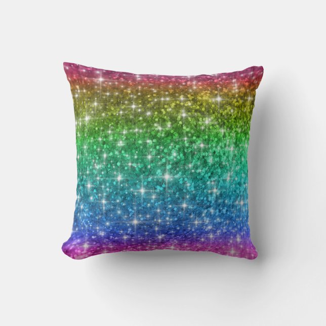 Rainbow Sparkles Cushion (Front)