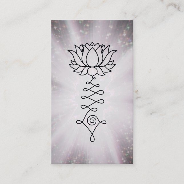 *~* Rainbow Sparkles Lotus Reiki Healing Energy Business Card (Front)