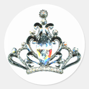Rainbow sparkles of a Tiara Classic Round Sticker