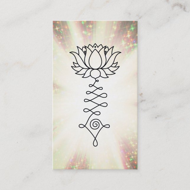 *~* Rainbow Sparkles Reiki Healing Energy Lotus Business Card (Front)
