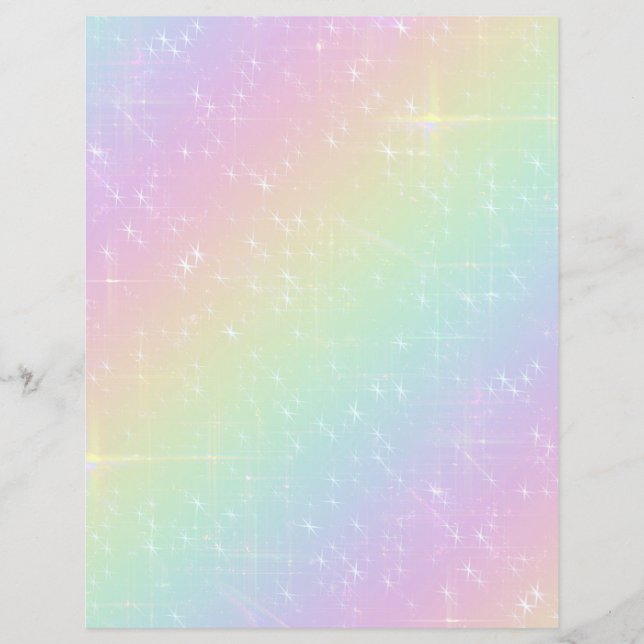 Rainbow Sparkles Scrapbook Paper (Front)