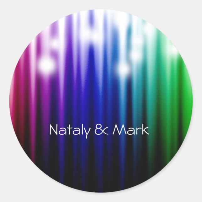 rainbow sparkling texture    classic round sticker (Front)