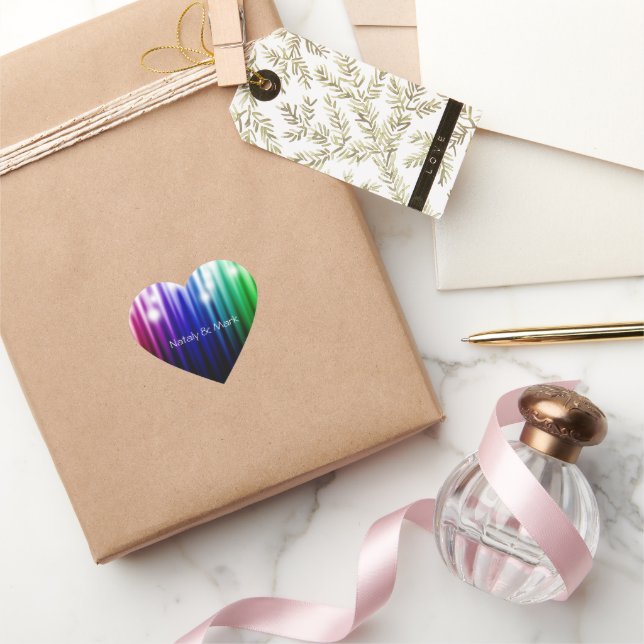 rainbow sparkling texture     heart sticker (Gifting)