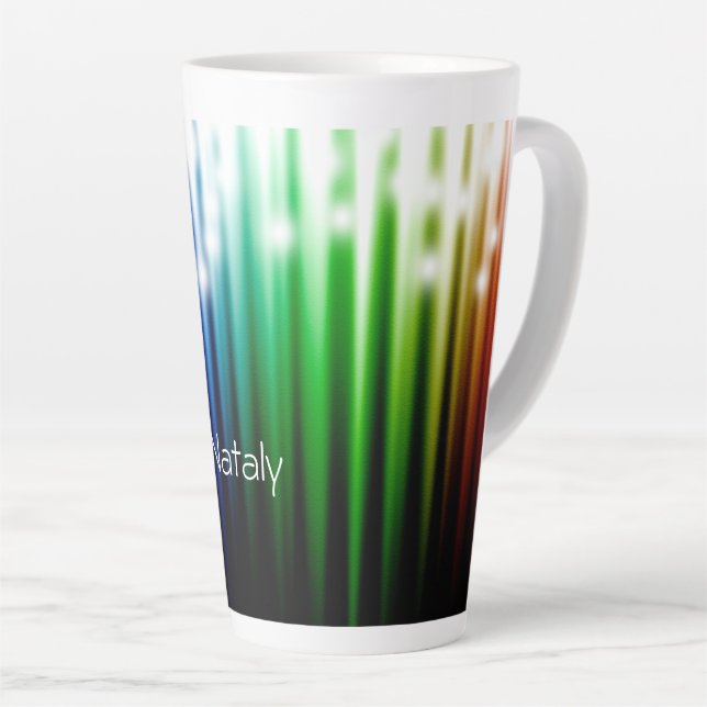 rainbow sparkling texture latte mug (Right Angle)