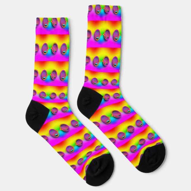 Rainbow Spectacles Mens Crew  Socks (Right)