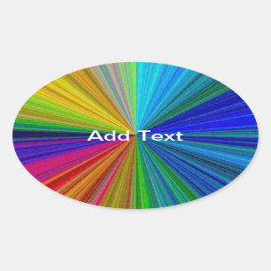 Rainbow Spectrum Colour Wheel Oval Sticker