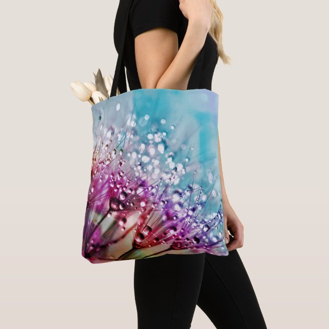 Rainbow Spectrum Flowers Tote Bag (Close Up)