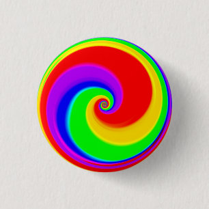 Rainbow Spiral 3 Cm Round Badge