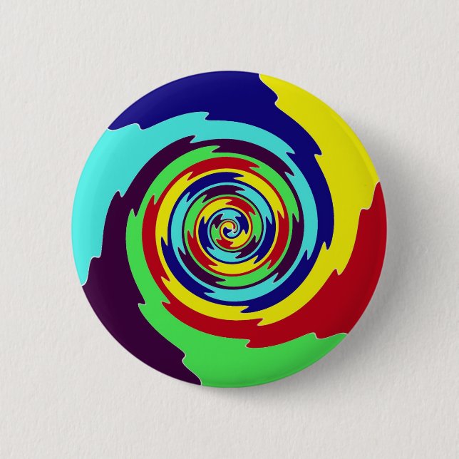 Rainbow Spiral 6 Cm Round Badge (Front)