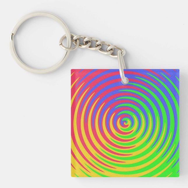 Rainbow Spiral Acrylic Keychain (Front)
