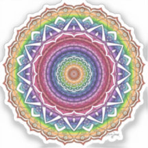 Rainbow Spiral and Geometric Flower Mandala