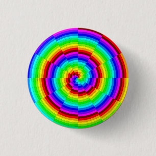 Rainbow Spiral by Kenneth Yoncich 3 Cm Round Badge