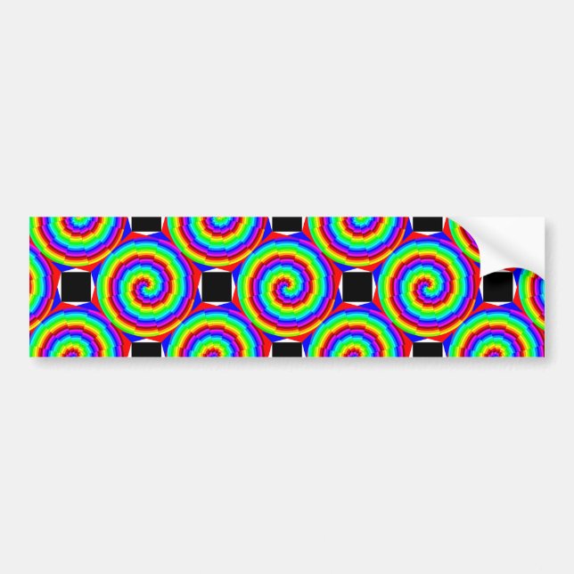 Rainbow Spiral by Kenneth Yoncich Bumper Sticker (Front)