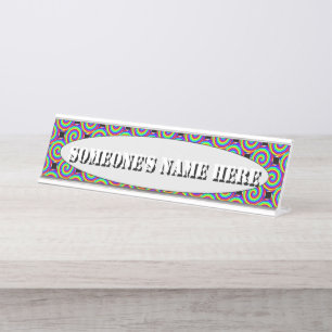 Rainbow Spiral by Kenneth Yoncich Desk Name Plate