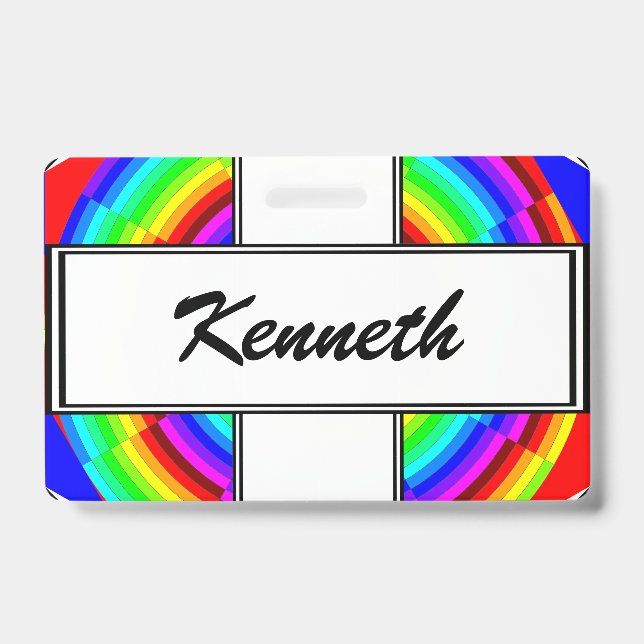 Rainbow Spiral by Kenneth Yoncich ID Badge (Front)