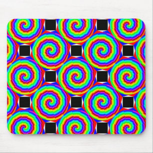Rainbow Spiral by Kenneth Yoncich Mouse Mat